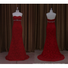 Vestido de casamento vermelho grande Applique Lace